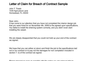 Letter before Action Template Breach Of Contract Letter Of Claim