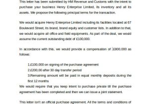 Letter Of Intent to Buy A Business Template 9 Letter Of Intent to Purchase Business Samples