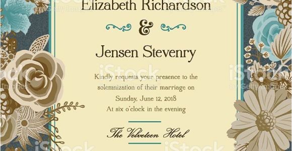 Library Card Invitation Template Free A Wedding Invitation Template Adorned with Floral Elements