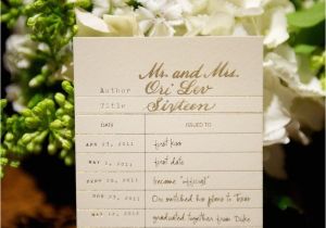 Library Card Wedding Guest Book Escort Cards