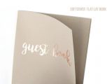 Library Card Wedding Guest Book Guest Book Wedding Guest Book Alternative 8 5 X 7 Flat Lay softcover 130 Pgs Kraft Cardstock softcover W Rose Gold Foil Rustic Wedding