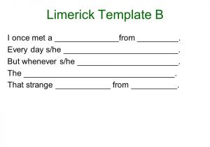 Limerick Writing Template Creative Writing Poetry Ppt Video Online Download