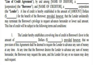 Line Of Credit Contract Template 9 Credit Agreements Free Word Pdf format Download