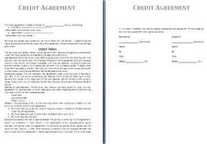 Line Of Credit Contract Template Credit Agreement Template Free Agreement Templates