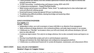 Linux Engineer Resume Linux System Engineer Resume Samples Velvet Jobs