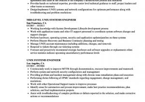Linux Engineer Resume Unix Systems Engineer Resume Samples Velvet Jobs