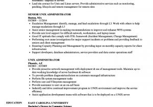 Linux Resume Sample Unix Administrator Resume Samples Velvet Jobs