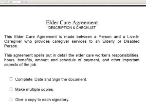 Live In Carer Contract Template Elder Care Agreement Youtube