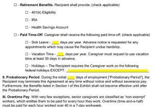 Live In Carer Contract Template Free Caregiver Contract Agreement Pdf Word Eforms