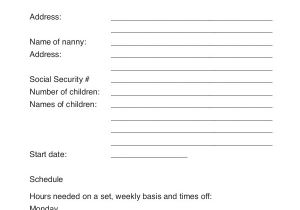 Live In Nanny Contract Template 10 Nanny Contract Sample Templates Word Docs