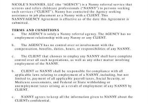 Live In Nanny Contract Template 12 Nanny Contract Templates Word Docs