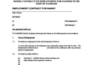 Live In Nanny Contract Template 7 Nanny Agreement Contract Sample Templates Word Docs