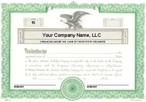 Llc Membership Certificate Template Custom Printed Certificates Limited Liability Company