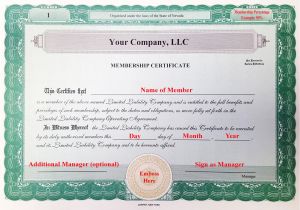 Llc Membership Certificate Template Laughlin associates Inc Setting Up Your Corporate Kit