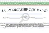 Llc Membership Certificate Template Llc Membership Certificate Free Limited Liability