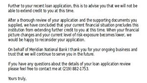 Loan Denial Letter Template Loan Rejection Letter Templates 7 Free Word Pdf format