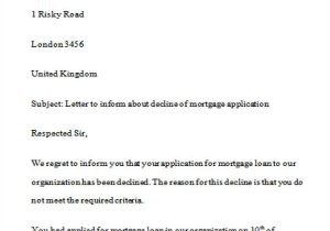 Loan Denial Letter Template Loan Rejection Letters 10 Free Sample Example format