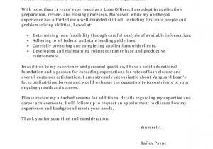 Loan Officer Email Templates Best Loan Officer Cover Letter Examples Livecareer