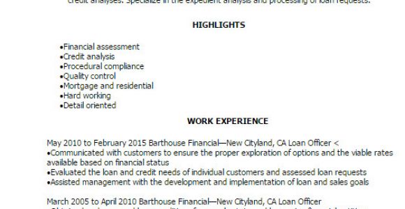 Loan Officer Email Templates Professional Loan Officer Resume Templates to Showcase