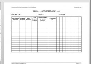 Logging Contract Template Contract Documents Log Template