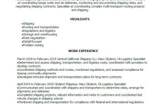 Logistics Resume In Word format Professional Logistics Specialist Resume Templates to