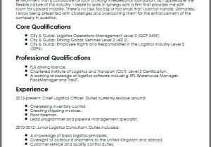 Logistics Resume In Word format Warehouse Logistics Resume Resume Sample