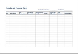 Lost and Found Email Template 5 Lost and Found Log form Template Excel Microsoft