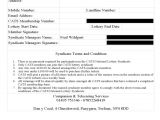 Lottery Syndicate Agreement Template Word Lottery Syndicate Agreement form 6 Free Templates In Pdf