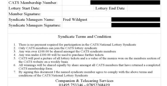 Lottery Syndicate Agreement Template Word Lottery Syndicate Agreement form 6 Free Templates In Pdf