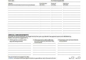 Lottery Syndicate Contract Template 8 Lottery Syndicate Agreement form Samples Free Sample