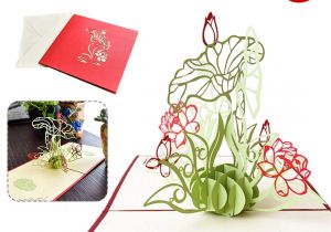 Lotus Flower Pop Up Card Vitorhytech Lotus Dreidimensionale Grua Karte Kreative Stereo