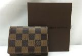 Louis Vuitton Simple Card Holder Auth Louis Vuitton Damier Ebene Enveloppe Cartes De Visite Card Case 9c260280n