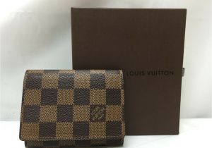 Louis Vuitton Simple Card Holder Auth Louis Vuitton Damier Ebene Enveloppe Cartes De Visite Card Case 9c260280n