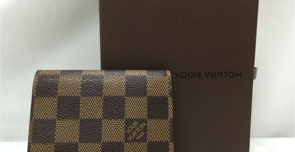 Louis Vuitton Simple Card Holder Auth Louis Vuitton Damier Ebene Enveloppe Cartes De Visite Card Case 9c260280n