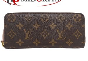 Louis Vuitton Simple Card Holder Authentic Louis Vuitton Monogram Clemence Zip Around Wallet M61298 Rose Ballerine 046628 Free Shipping