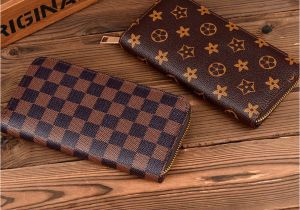 Louis Vuitton Simple Card Holder Women Id Card Holder Leather Casual Zipper Portable Wallet Mobile Phone Multiple Slot Long