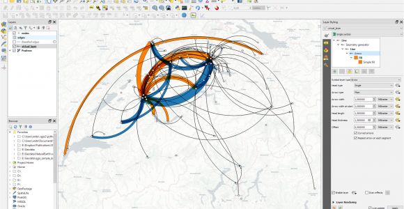 Love Actually Cue Card Generator Flow Maps In Qgis No Plugins Needed Free and Open