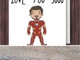 Love at the End Of A Card Iron Man 3000 Iron Man Birthday Card Blank Fathers Day Card