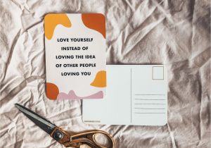 Love Card Quotes for Her Love Yourself Card Postcard Quote Card Pink Card Quotes