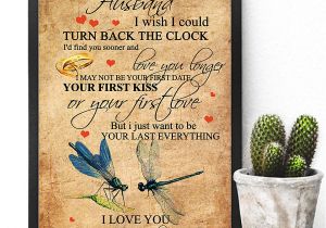 Love Card to My Husband to My Husband Dragonfly 11×17 Poster Size White