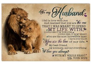 Love Card to My Husband to My Husband I Fell In Love Lion 17×11 Poster Size Chocolate