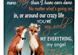 Love Card to My Wife Fox to My Wife I Love You More today Than I Have Large Fleece Blanket 60 X 80 Size White