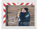 Love Card with Name and Photo Hand Lettered Merry Christmas Snow Full Photo Holiday Card