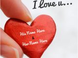 Love Card with Name Edit Print Couple Name I Love You Heart Picture