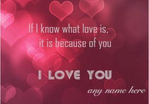 Love Card with Name Edit Write Name I Love You Greeting Cards