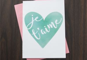 Love From In French for A Card Instant Printable Valentine S Card Je T Aime Card