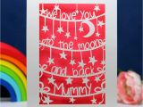 Love From In French for A Card to the Moon and Back Personalised Mother S Day Card