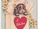 Love Note for Birthday Card Vintage Greeting Card Valentine Puppy Dog Mailbox Cute Rust