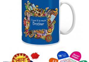 Love or From On Card Indigifts Rakhi Gifts for Brother Pyara Bhaiya with Roli