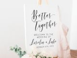 Love Quotes to Write In A Wedding Card Better together Custom Wedding Sign Wedding Printable